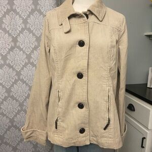 Relativity Cream Corduroy Peacoat Size Medium 100% cotton